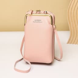 image-Messenger Bag Mobile Phone Bag Ladies Shoulder Bag Candy Color Mini Small Bag Vertical Ladies Clutch Bag Ladies Long Wallet