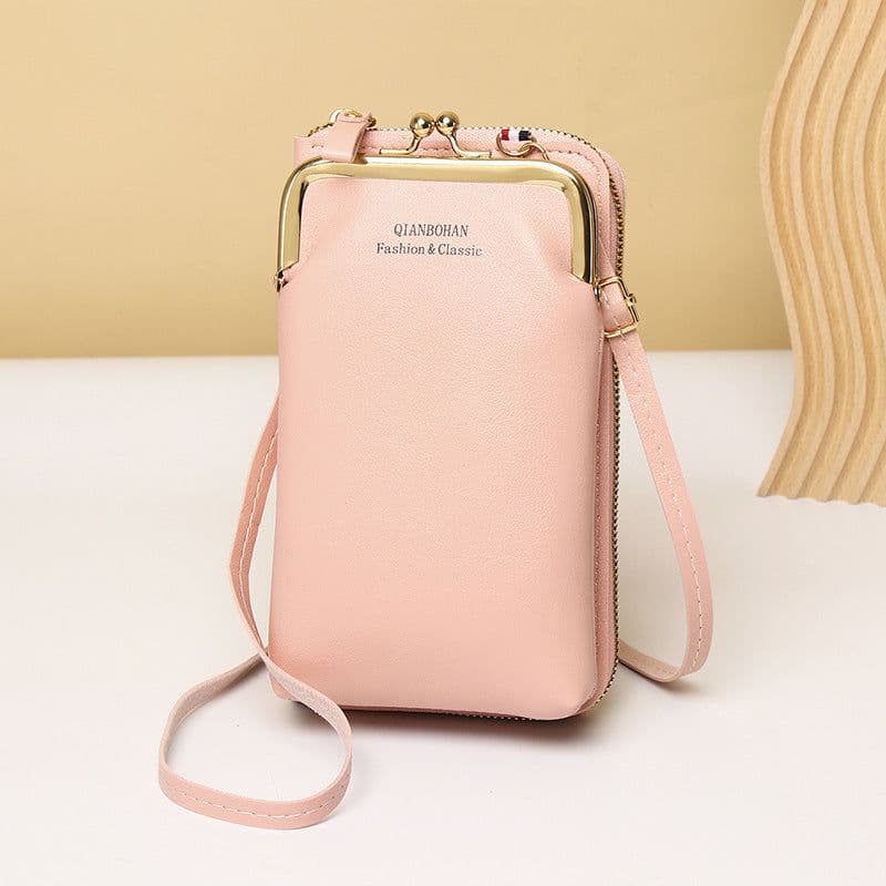 image-Messenger Bag Mobile Phone Bag Ladies Shoulder Bag Candy Color Mini Small Bag Vertical Ladies Clutch Bag Ladies Long Wallet