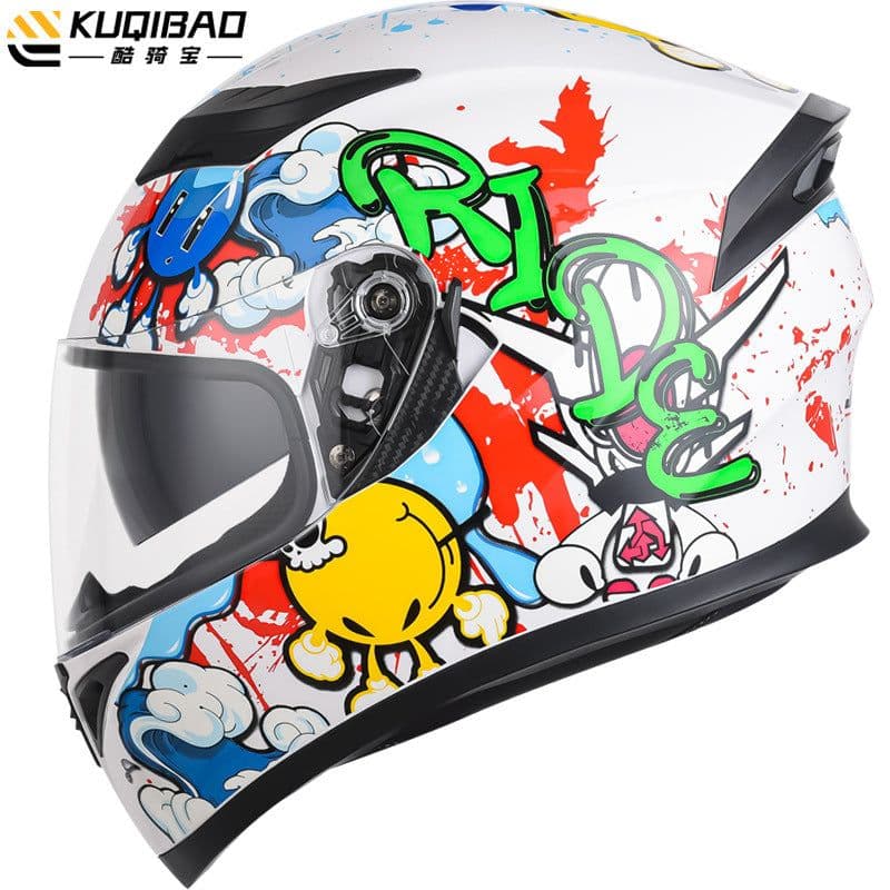 image-Coolqibao Motorcycle Full-Face Helmet Bluetooth XXL Gray