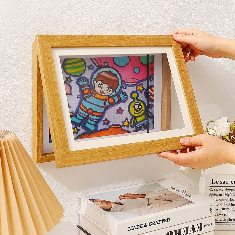 image-Haotuo Wooden Picture Frame - 8K Magnetic