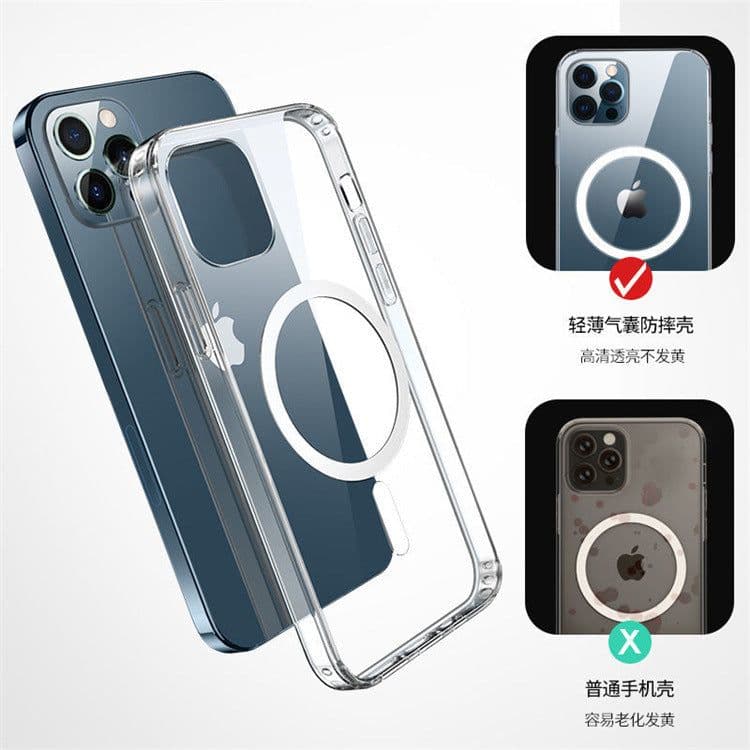 image-iPhone 15 Magnetic Case - Transparent Acrylic Silent Button
