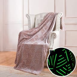 image-Luminous Double-Sided Flannel Blanket, Kids' Air-Conditioning Quilt, Maroon, 152x127CM