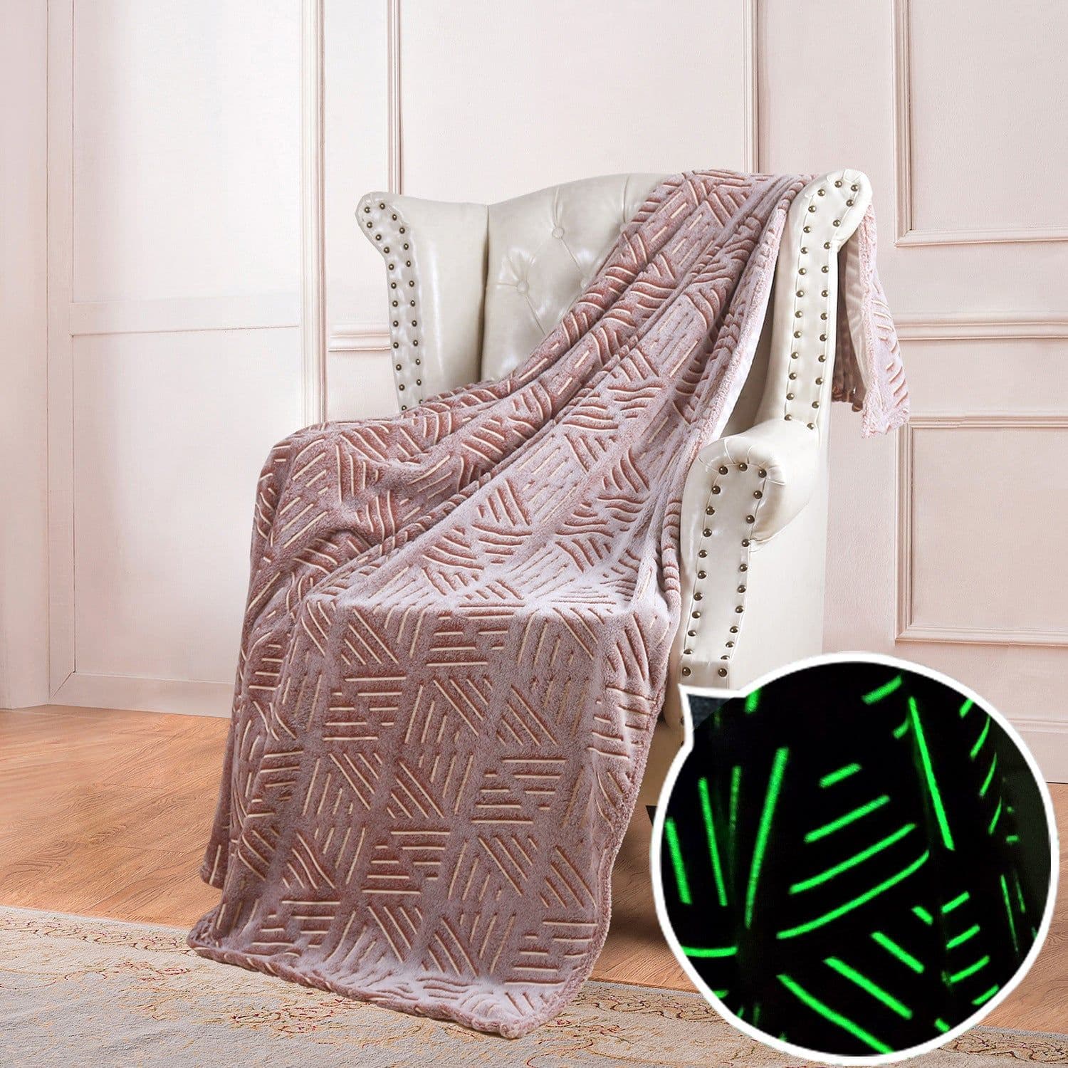 image-Luminous Double-Sided Flannel Blanket, Kids' Air-Conditioning Quilt, Maroon, 152x127CM