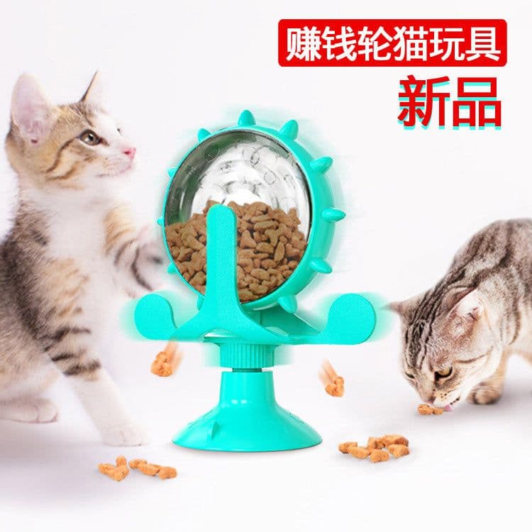 image-Meow Planet Spinning Cat Toy - Green Rotating Scratcher (65 characters)