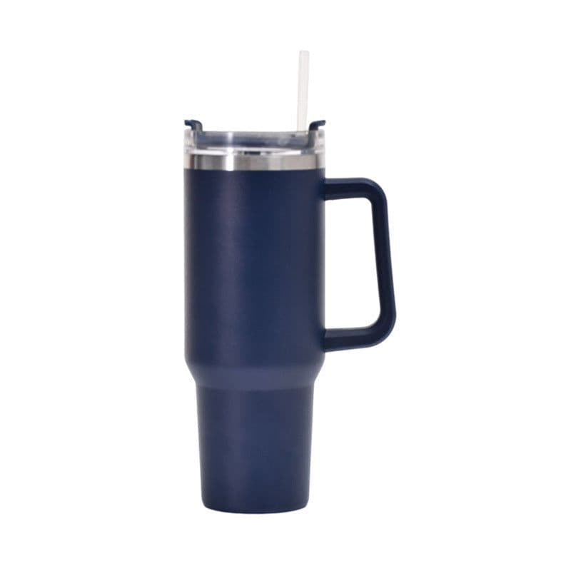 image-Qihao 40oz Stainless Steel Vacuum Insulated Car Cup - Dark Blue, 30oz Capacity