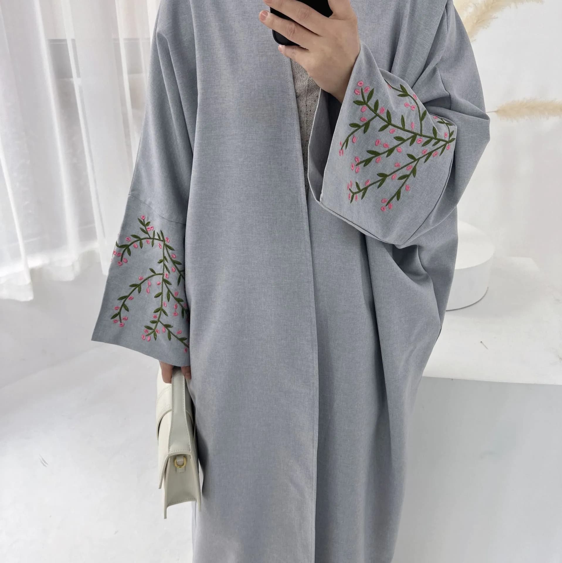 image-Loriya 2024 Elegant Black Cardigan Robe Long Sleeves XXL