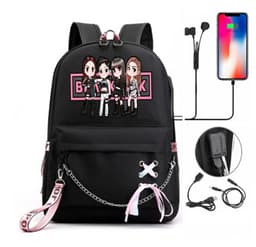 image-BLACKPINK Park Chae-young, LISA, Kim Ji-soo, the same starry sky backpack, school bag, backpack, Korean version, USB