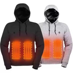 image-New smart usb heating sweatshirt coral velvet five-zone heating suit for men and women same style casual sweatshirt factory direct sale