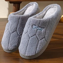 image-Unisex Thick-Soled Winter Cotton Slippers, Green, Size 38-39