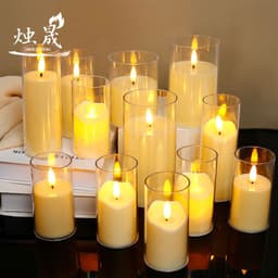 image-Zhu Sheng LED Candle - White Cylindrical Christmas LED Candle Set of 3