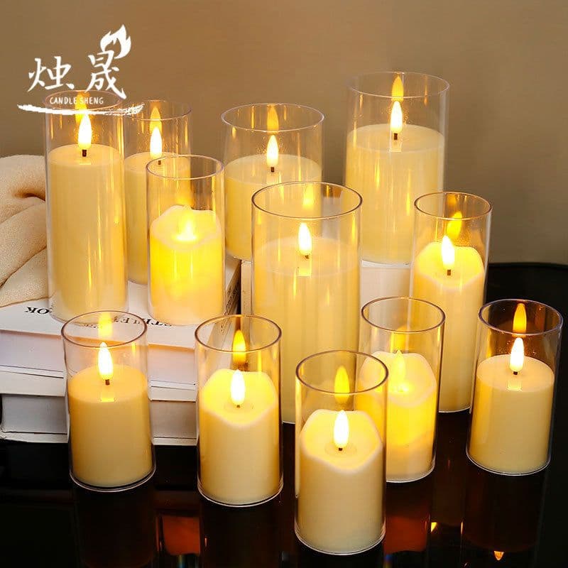 image-Zhu Sheng LED Candle - White Cylindrical Christmas LED Candle Set of 3