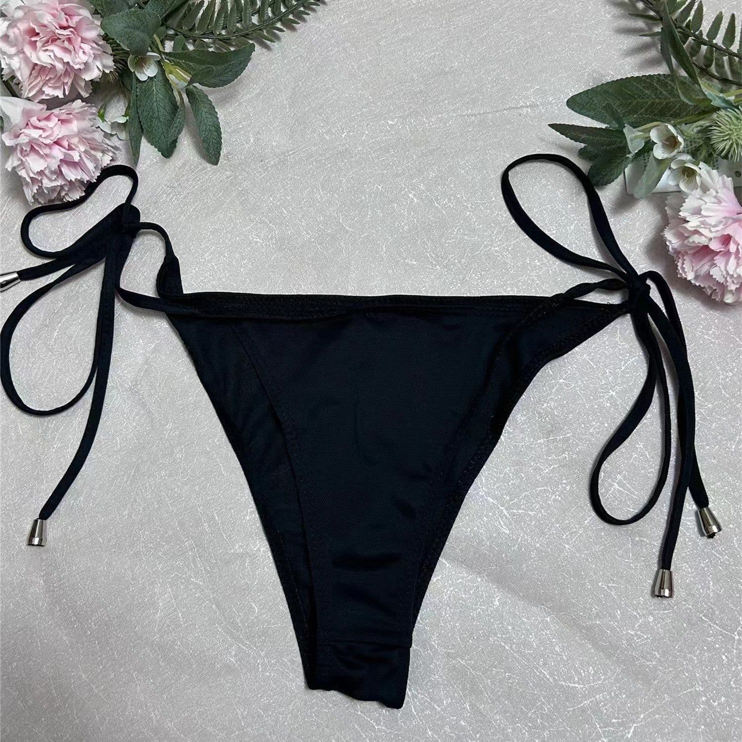 image-Women's Strappy Bikini Swimsuit - Spandex