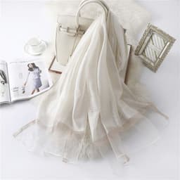 image-Polyester Long Scarf - Light Grey 90x200cm