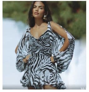 image-Cross-border European and American women's clothing hot-selling off-shoulder sleeves V-neck sexy dress