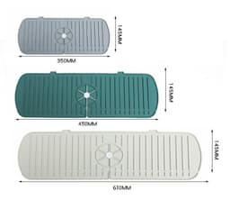 image-Silicone Drain Pad - S/M/L Sizes, Off-White/Gray/Green, Multi-Functional Kitchen Sink