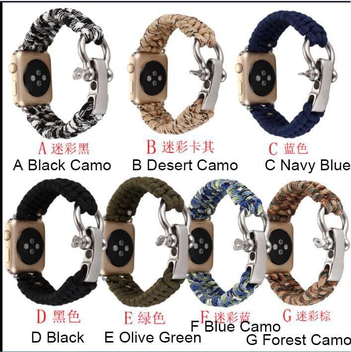 image-Apple Watch 7 Nylon Braided Strap - Camouflage Black
