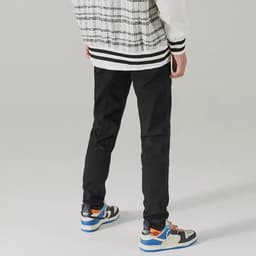 image-Foreign trade fashion trend high street new slim fit small straight black washed personality stitching motorcycle men's jeans