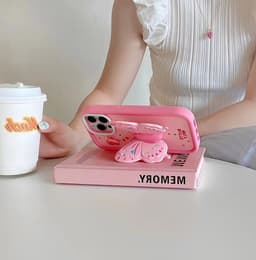 image-Sun Yi 3D Butterfly Stand - Silicone for iPhone 15/12/13/14 Pro Max - Anti-Fall