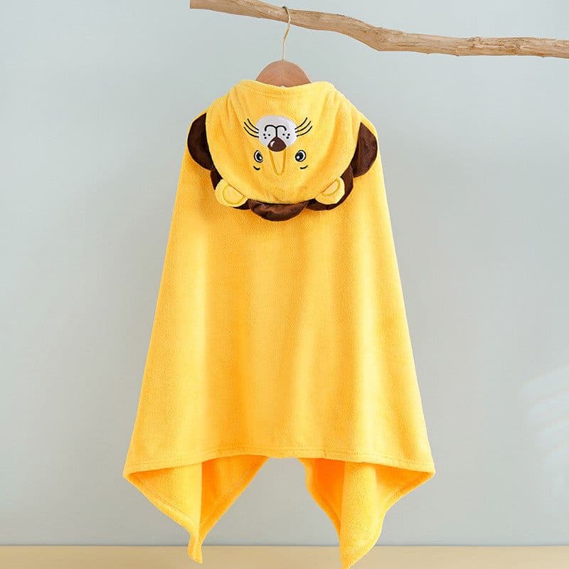 image-Bo Chuhui Long-eared Monkey Hooded Bathrobe - Purple Coral Fleece