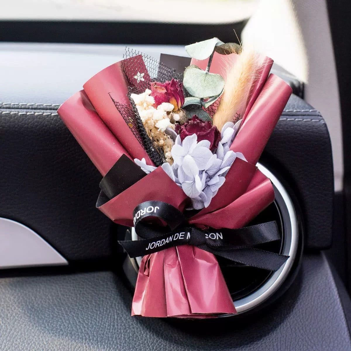 image-Aromatherapy Clip Bouquet - Beige Hydrangea Car Fragrance Decor