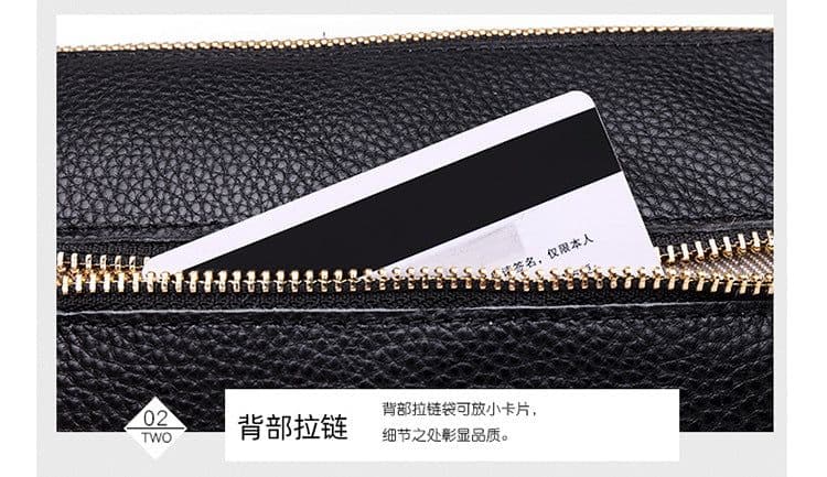 image-Genuine Leather Handbag - Pillow Bag One-Shoulder Black