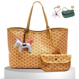 image-Ladies PU Tote Bag - Large Capacity, Brown, Street Fashion
