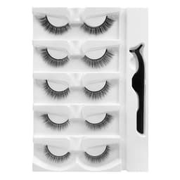 image-False Eyelashes, 5 Pairs, Self-Adhesive, Waterproof, Natural & Durable