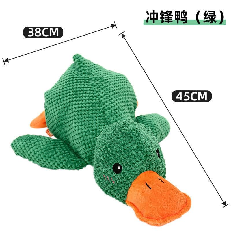 image-Dog Toy Plush Chew - Green Duck Sound Toy
