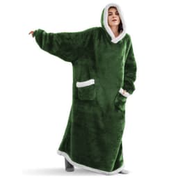 image-Winter blanket extra long vertical pocket fleece lazy blanket flannel lambswool TV TV blanket bathrobe