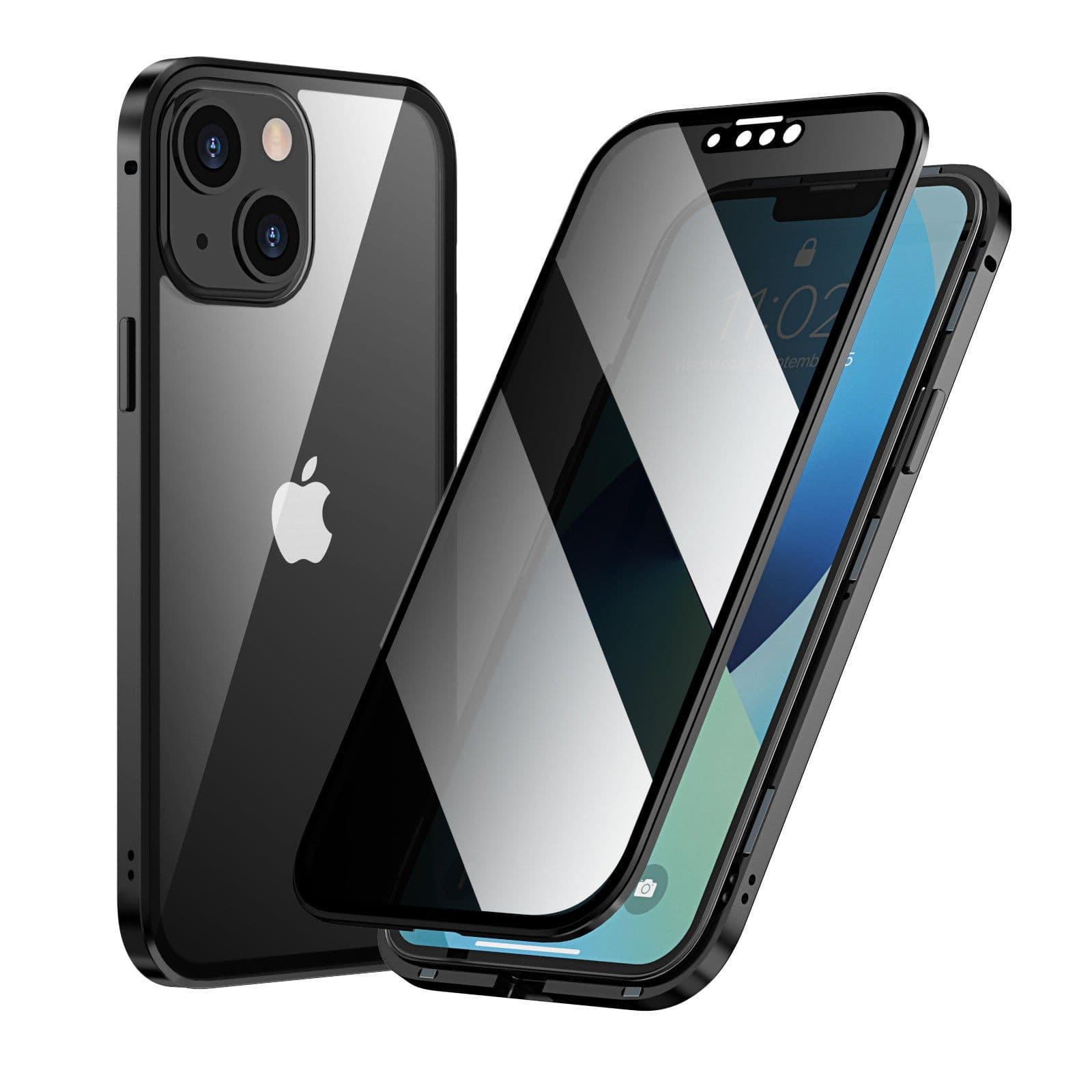 image-Suitable for Apple 13Pro privacy Magneto mobile phone case iPhone13Promax magnetic double-sided glass case