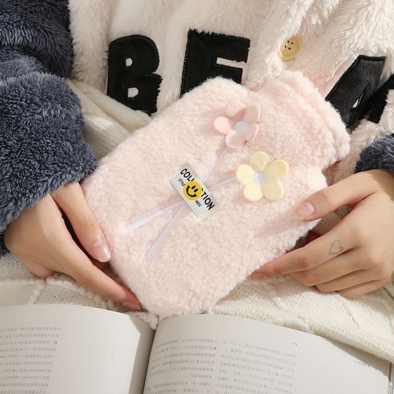 image-Purple Plush Hot Water Bottle 500ML - Removable Cover