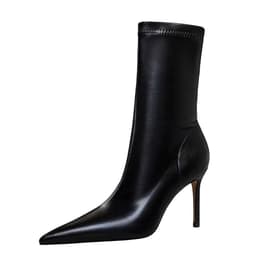 image-BIGTREE Stiletto High Heel Boots - Khaki Pointy Toe