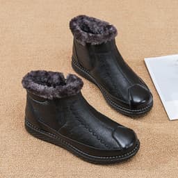 image-Cross-border snow boots women's winter plus fleece cotton shoes waterproof short boots warm thickened middle-aged and elderly women's boots large size women's shoes