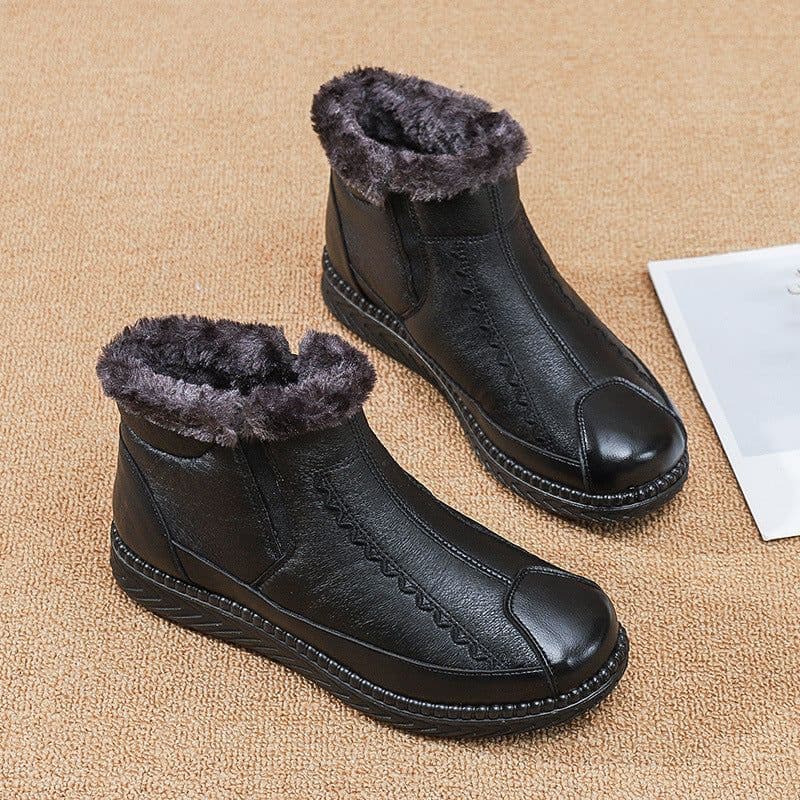 image-Cross-border snow boots women's winter plus fleece cotton shoes waterproof short boots warm thickened middle-aged and elderly women's boots large size women's shoes