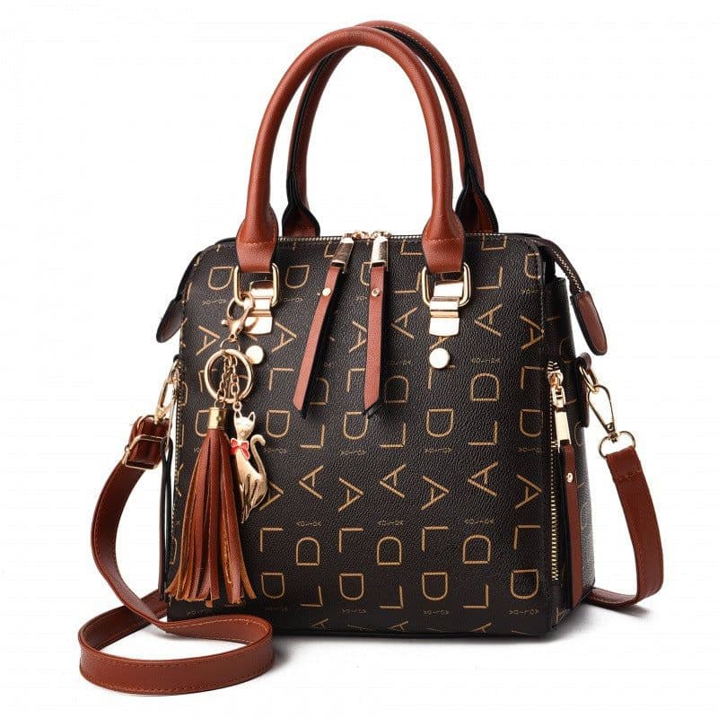 image-Charm or Beauty PU Crossbody Bag - Brown ALD Pattern