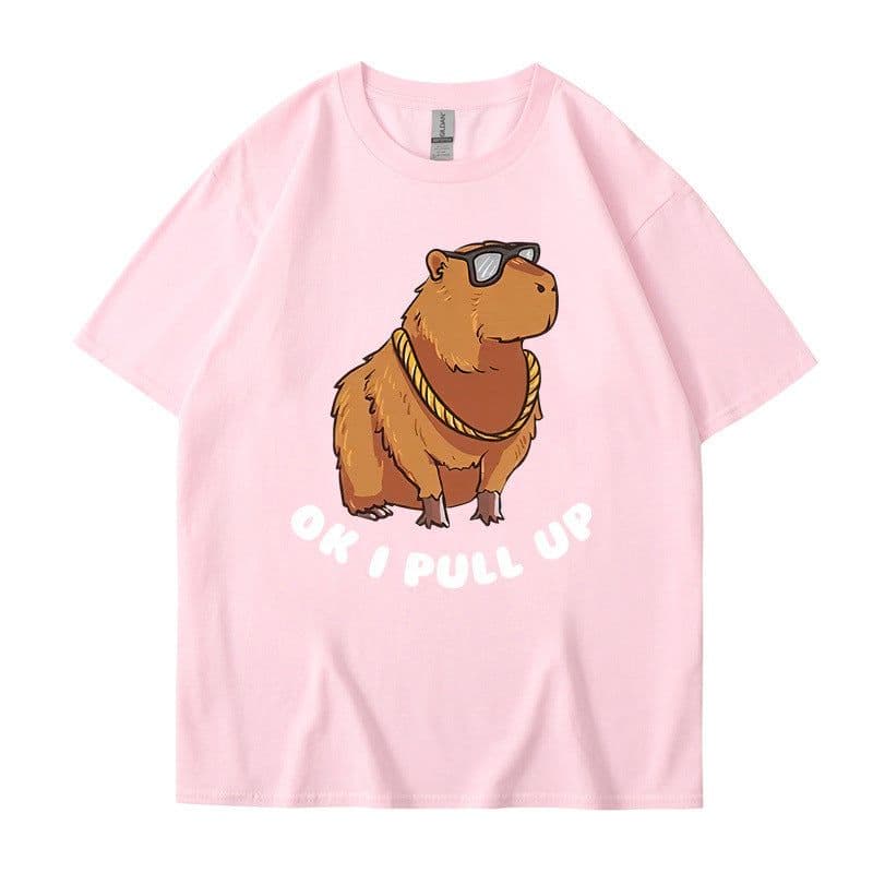 image-Cross-border independent station new summer cartoon cute Harajuku style printed cotton short-sleeved men's and women's T-shirt tops