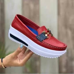 image-Rabid Bear Women's Loafers - Light Blue PU Flat Shoes