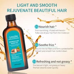 image-Moroccan Hair Growth Oil, Anti-Frizz, Smooth Care 100ml