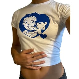 image-Women's Y2K Cross-Border Cartoon T-Shirt - Short Sleeve