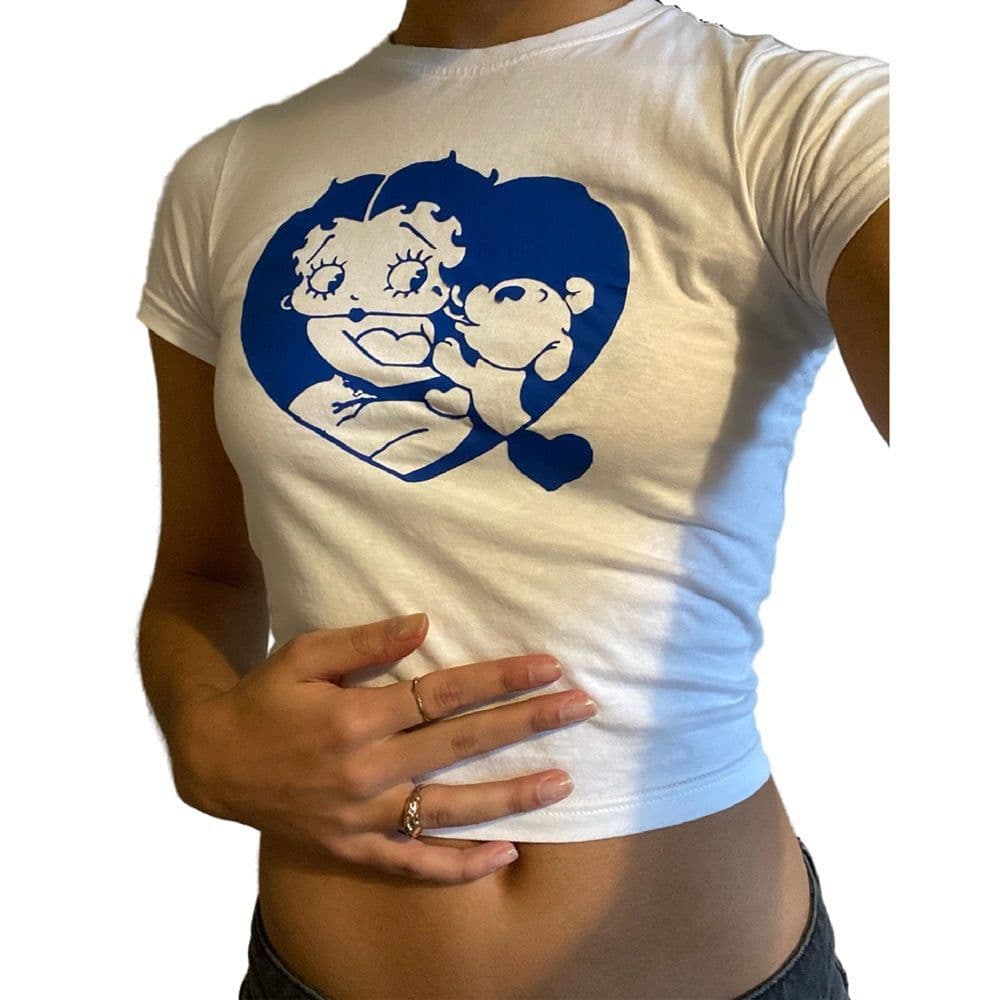 image-Women's Y2K Cross-Border Cartoon T-Shirt - Short Sleeve