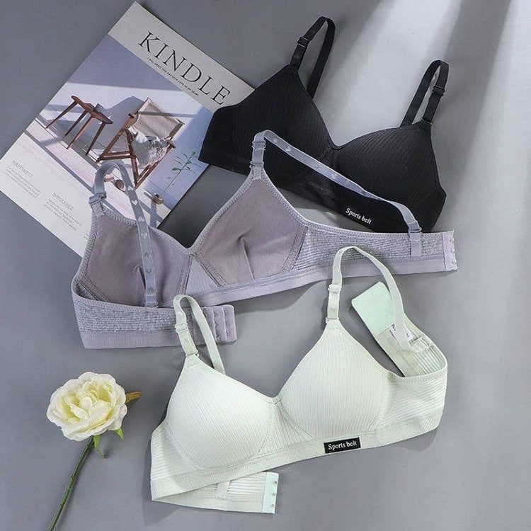 image-Meng Yaxin Korean Cotton School Bra - Green 38/85ABC No Steel