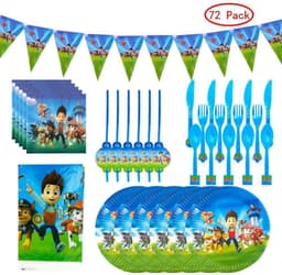 image-Kids Paper Cups & Plates - Dog Party Supplies 16 Set