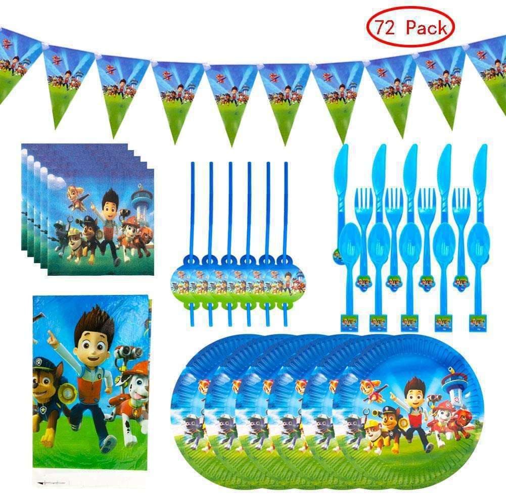 image-Kids Paper Cups & Plates - Dog Party Supplies 16 Set