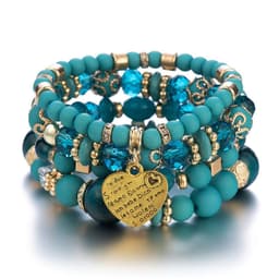 image-Bohemian Wood Beads Elastic Bracelet - Black