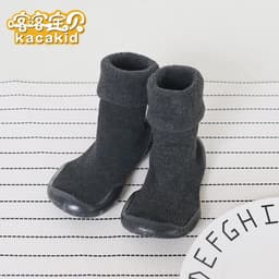 image-Anti-slip children's indoor shoes, baby floor shoes, outdoor rubber-soled children's shoes, toddler shoes, terry winter shoes and socks