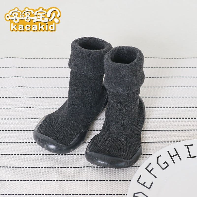image-Anti-slip children's indoor shoes, baby floor shoes, outdoor rubber-soled children's shoes, toddler shoes, terry winter shoes and socks
