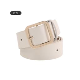 image-Women's Belt Brown Imitation Leather Square Buckle
