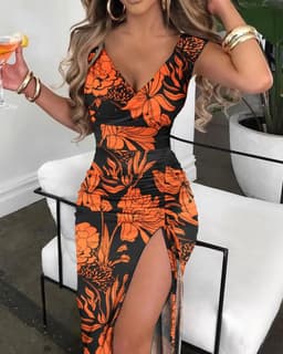 image-Sexy Trendy Lake Blue Women's Dress - XXXL