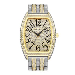 image-Pintime Men's Diamond Watch - Silver 50mm Sports Quartz