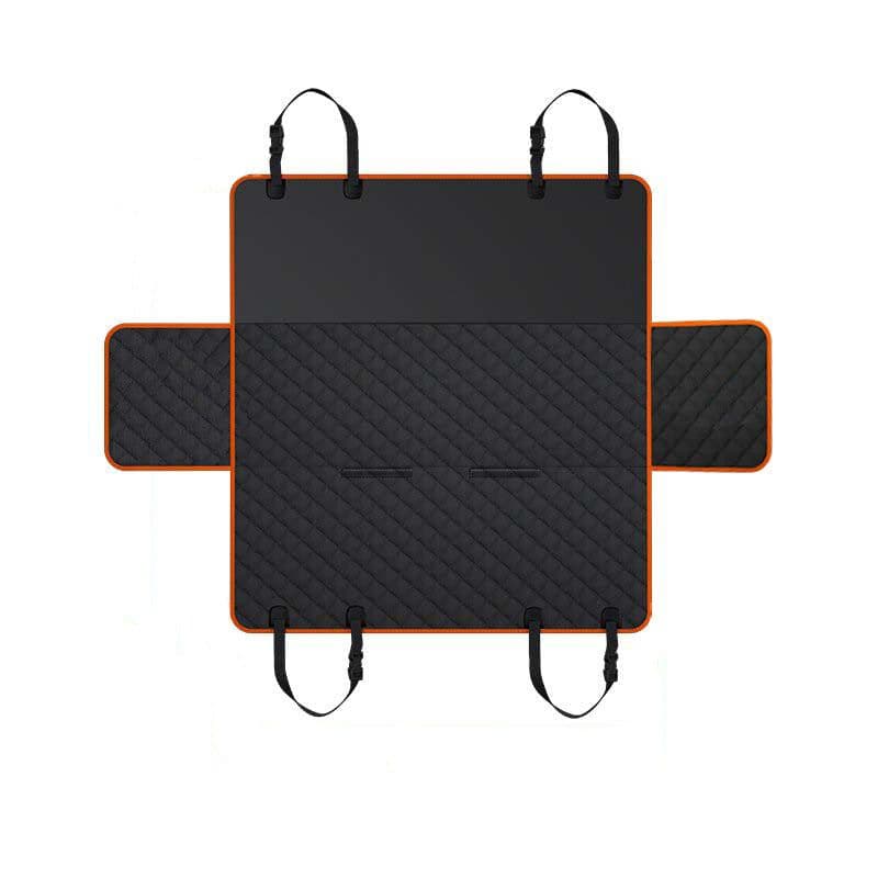 image-New Dog Car Seat Cushion, Anti-Scratch, Anti-Dirty Mat, Orange/Black Cloth, 137x147
